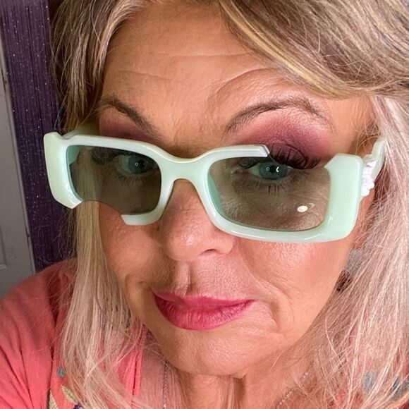 Mint Green Square Cutout Sunglasses - Picture 1 of 1